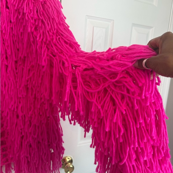 Vibrant Pink Women's Fringe Jacket - Picture 2 of 5